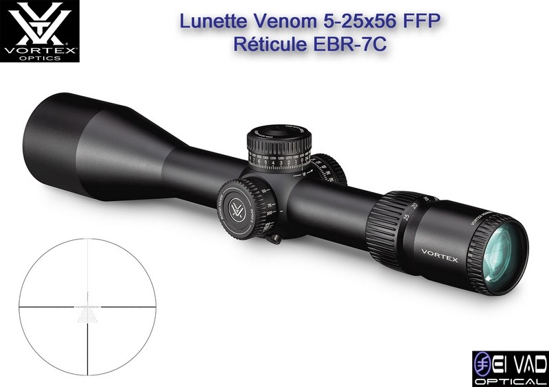 Lunette VORTEX Venom 5-25x56 FFP - Réticule EBR-7C Mrad