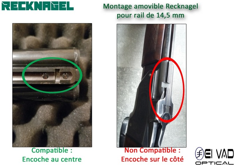 Montage Amovible ERA RECKNAGEL pour rail de 14,5 mm - Aimpoint H1/H2, Holosun