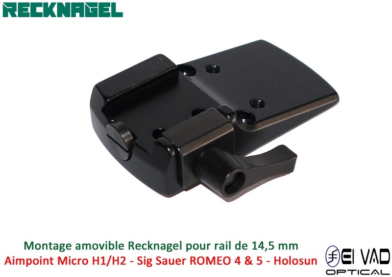 Montage Amovible ERA RECKNAGEL pour rail de 14,5 mm - Aimpoint H1/H2, Holosun