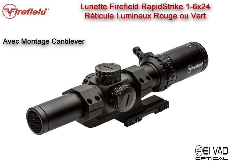 Pack Complet - Lunette Tactique Firefield RapidStrike 1-6x24