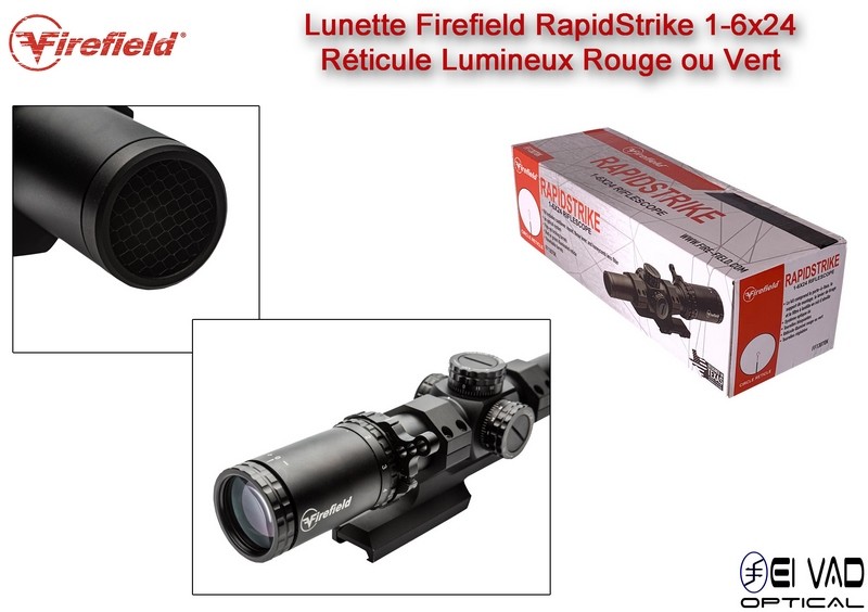 Pack Complet - Lunette Tactique Firefield RapidStrike 1-6x24