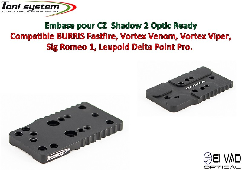 Embase TS pour CZ 75 Shadow 2 Optic Ready Version A - Compatible Fastfire 3, Vortex Venom