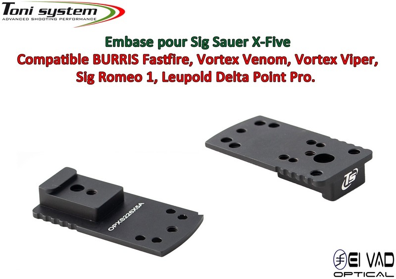 Embase TS pour Sig Sauer P226 X-Five Version A - Compatible Fastfire 3, Vortex Venom