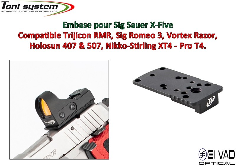 Embase TS pour Sig Sauer P226 X-Five Version B - Compatible Trijicon RMR, Holosun 407C & 507C