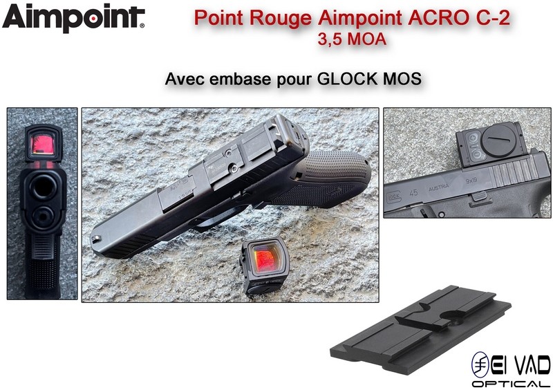 Point Rouge AIMPOINT ACRO C-2 - 3,5 MOA - pour GLOCK MOS