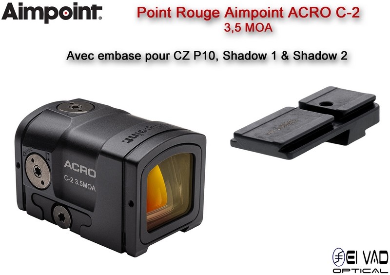 Point Rouge AIMPOINT ACRO C-2 - 3,5 MOA - pour CZ P10, Shadow 1 & Shadow 2