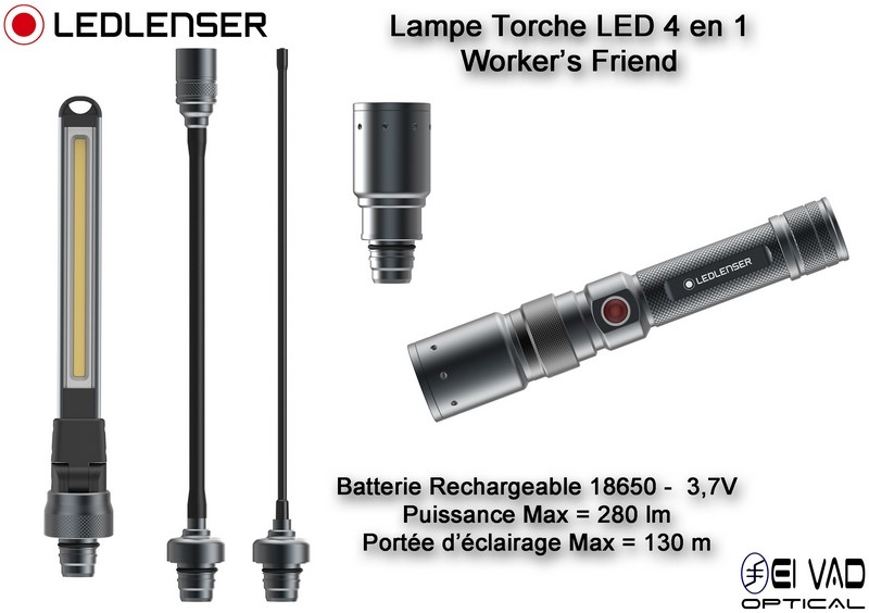 LEDLENSER - Lampe Torche LED 4 en 1 - Worker's Friend