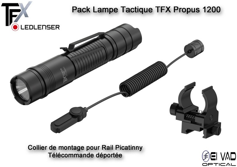 PACK Lampe Tactique TFX Ledlenser PROPUS 1200 rechargeable