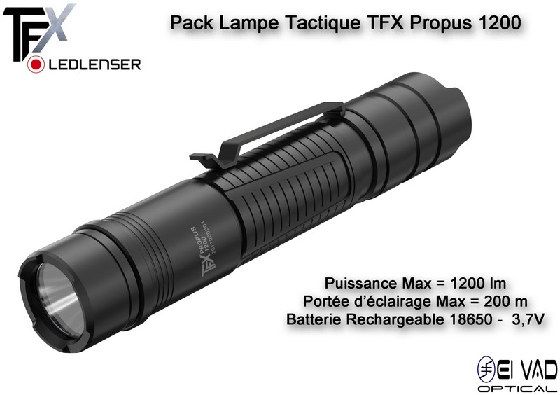 Lampe Tactique TFX Ledlenser PROPUS 1200 rechargeable