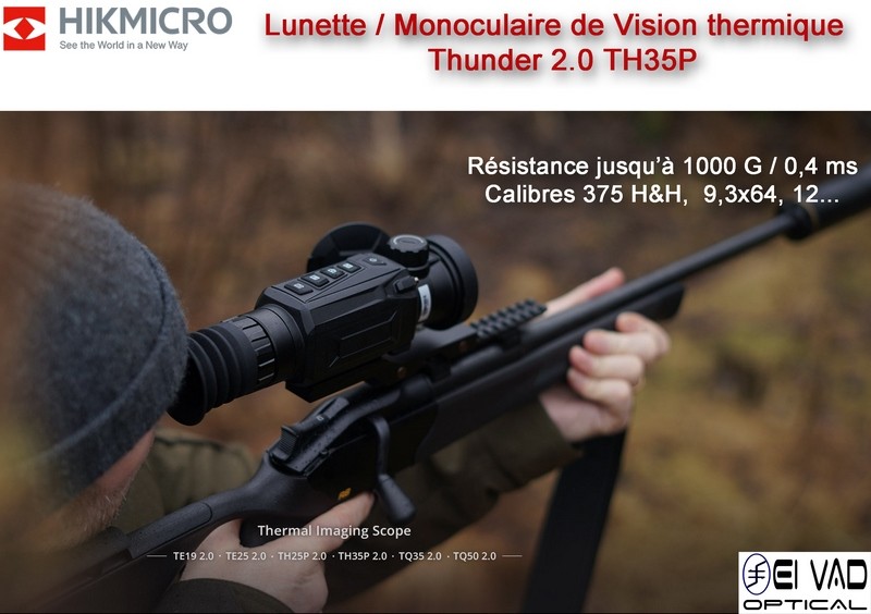 Lunette / Monoculaire Thermique HIKMICRO Thunder TH35P 2.0 – Avec Montage Picatinny