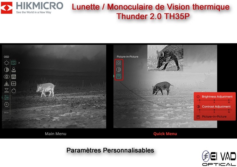 Lunette / Monoculaire Thermique HIKMICRO Thunder TH35P 2.0 – Avec Montage Picatinny