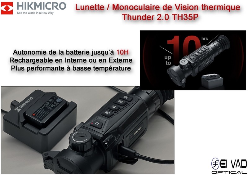 Lunette / Monoculaire Thermique HIKMICRO Thunder TH35P 2.0 – Avec Montage Picatinny
