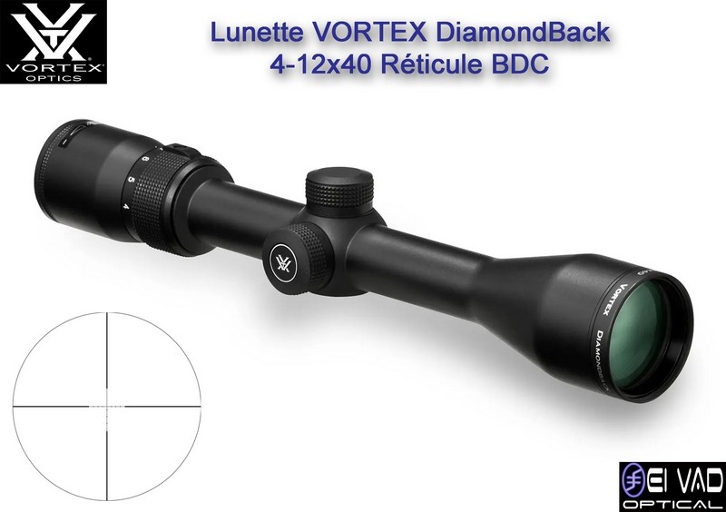 Lunette VORTEX DiamondBack 4-12x40 - Réticule Dead-Hold BDC