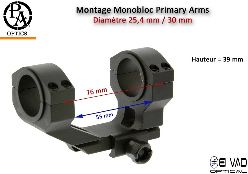 Montage Monobloc Compact Primary Arms - Diamètre 25,4 & 30 mm
