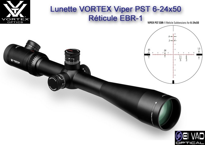 Lunette VORTEX Viper PST 6-24x50 FFP pour TLD