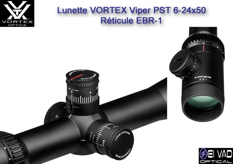 Lunette VORTEX Viper PST 6-24x50 FFP pour TLD