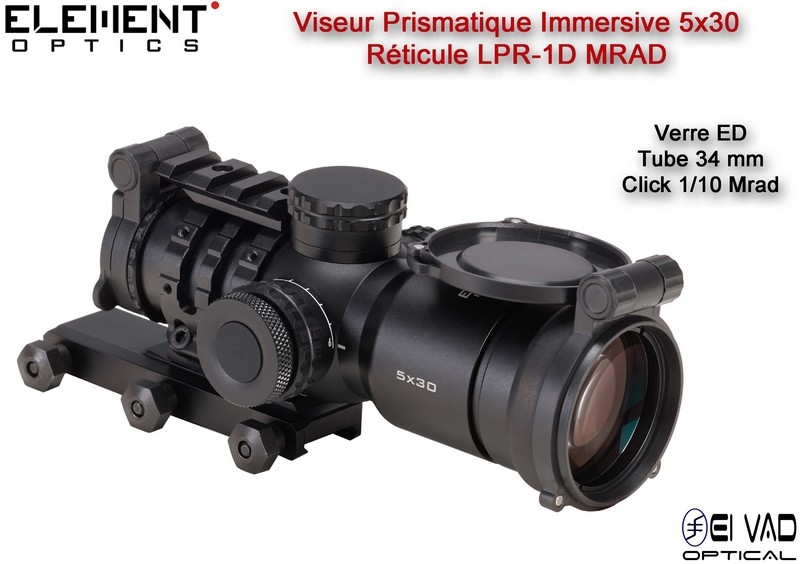 Viseur / Prism Scope Element Optics IMMERSIVE 5x30 - Réticule Lumineux LRD-1P Mrad
