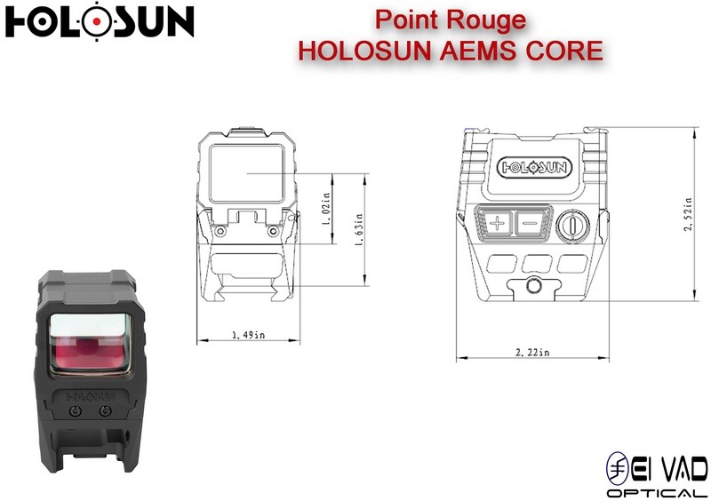 Point Rouge HOLOSUN AEMS CORE Red - Montage Haut et Bas