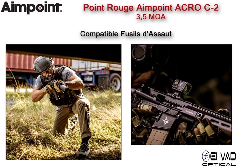 KIT Point Rouge AIMPOINT ACRO C-2 - 3,5 MOA - Montage amovible et Bonnettes