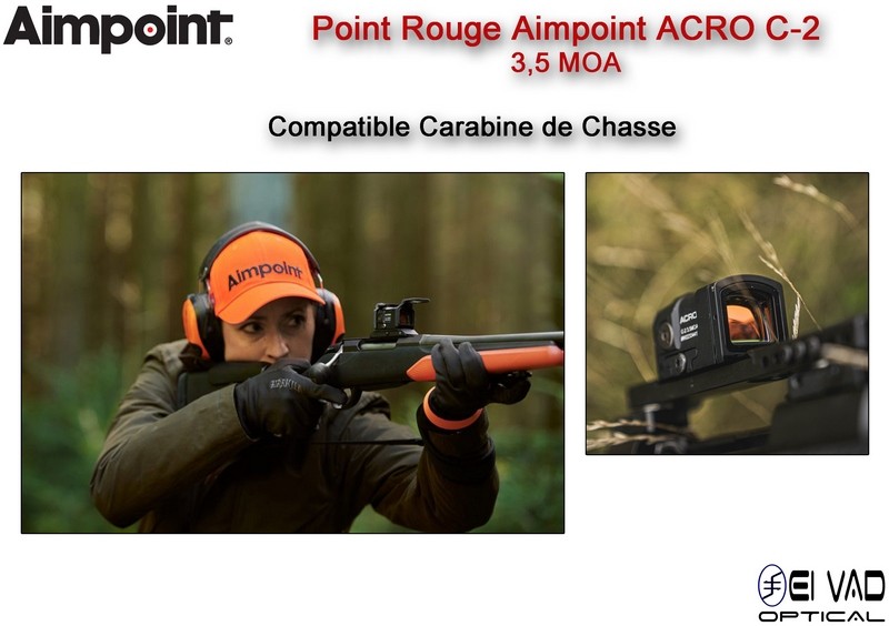 Point Rouge AIMPOINT ACRO C-2 - 3,5 MOA - avec Bonnettes Transparentes