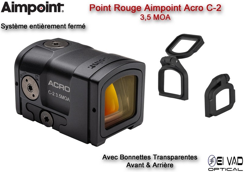 Point Rouge AIMPOINT ACRO C-2 - 3,5 MOA - avec Bonnettes Transparentes