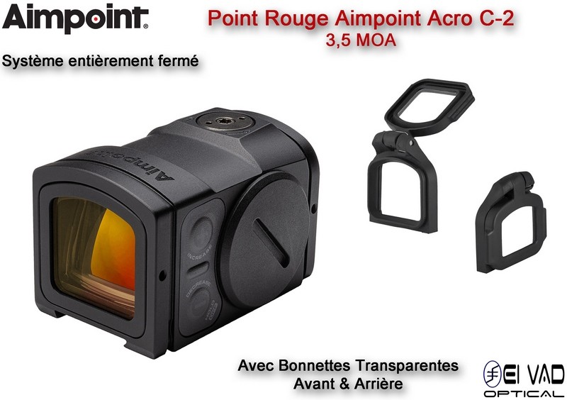 Point Rouge AIMPOINT ACRO C-2 - 3,5 MOA - avec Bonnettes Transparentes
