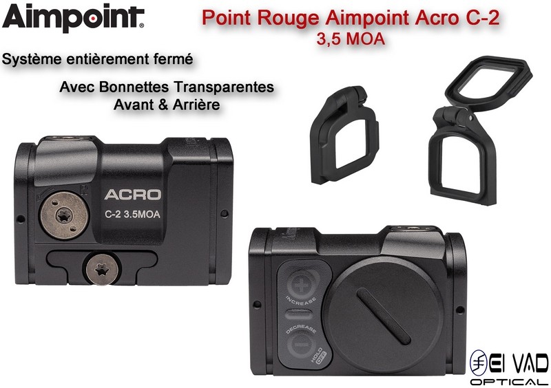 Point Rouge AIMPOINT ACRO C-2 - 3,5 MOA - avec Bonnettes Transparentes