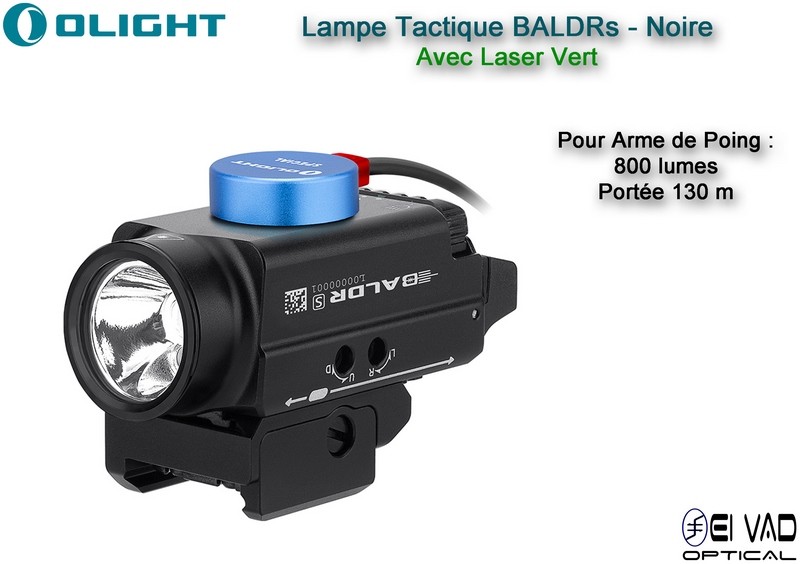 Lampe Tactique Olight Baldr S - Laser Vert - Pour Arme de Poing