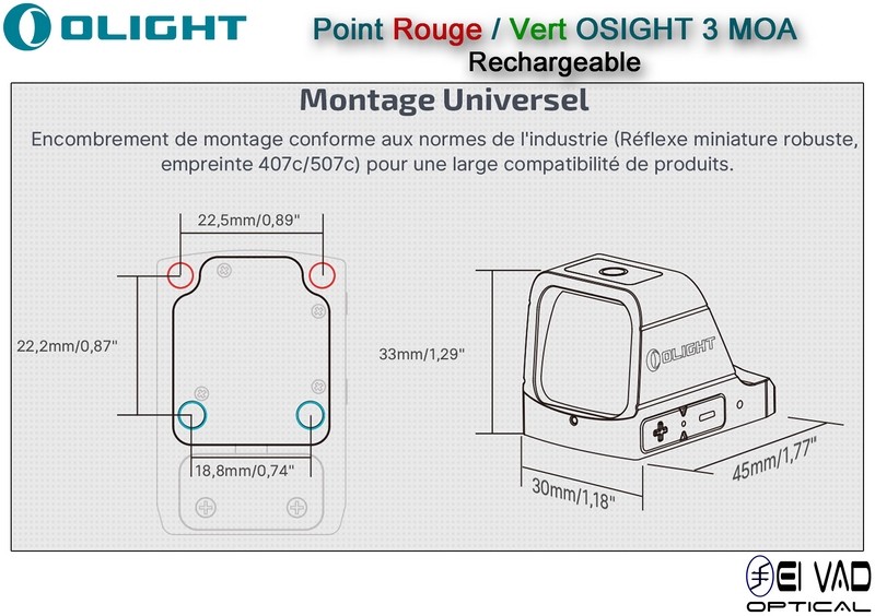 Point Rouge Olight OSIGHT 3 MOA Rechargeable - Couleur FDE