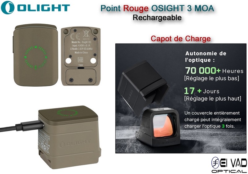 Point Rouge Olight OSIGHT 3 MOA Rechargeable - Couleur FDE