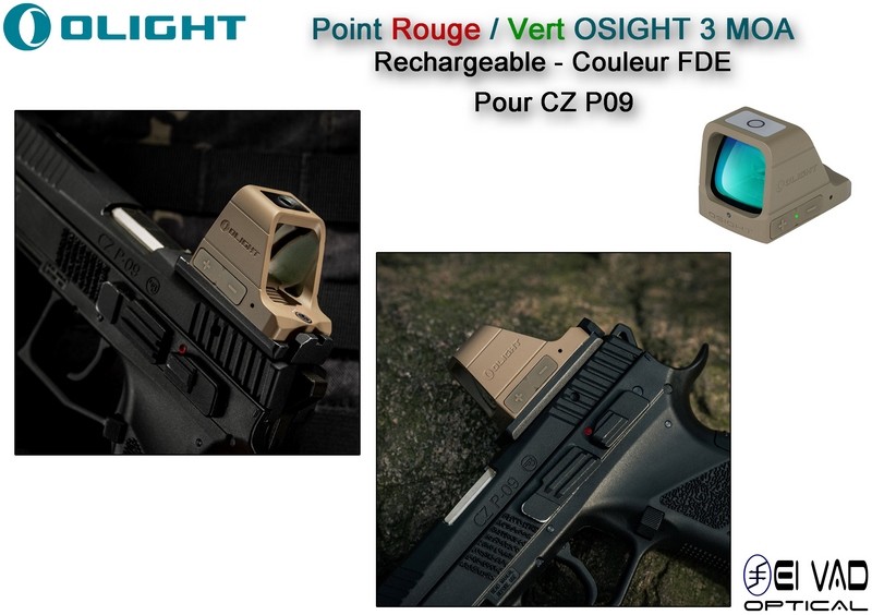 Point Rouge Olight OSIGHT 3 MOA Rechargeable - Couleur FDE