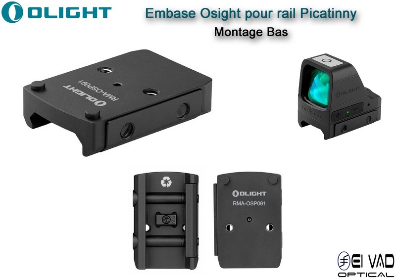 Montage / Embase Osight pour rail Picatinny - Bas - RMA-OSP091