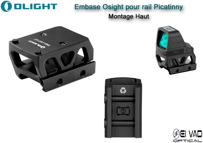 Montage / Embase Osight pour rail Picatinny - Haut - RMA-OSP157