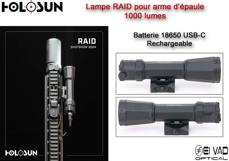 Lampe HOLOSUN RAID pour arme d'épaule