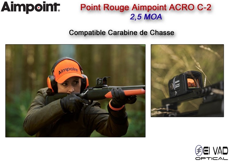 Point Rouge AIMPOINT ACRO C-2 - 2,5 MOA - avec Bonnettes