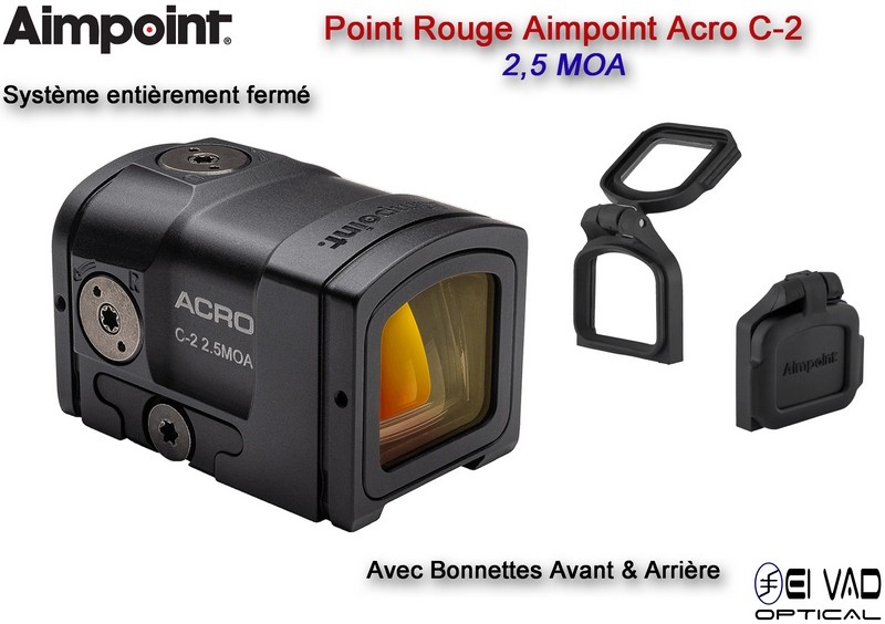 Point Rouge AIMPOINT ACRO C-2 - 2,5 MOA - avec Bonnettes