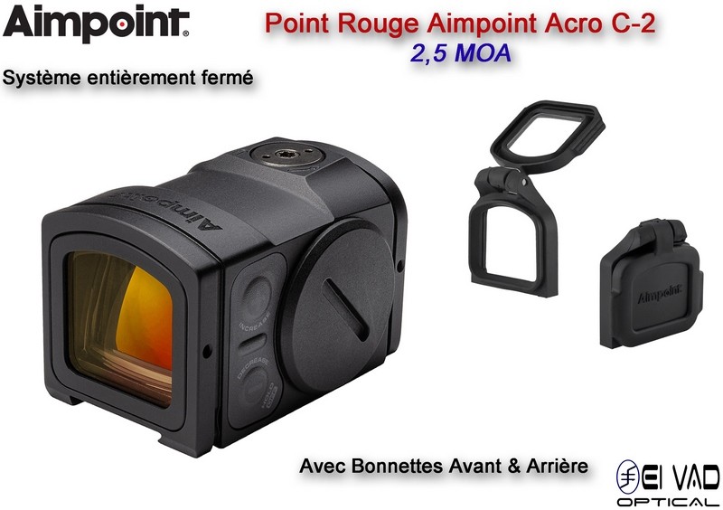 Point Rouge AIMPOINT ACRO C-2 - 2,5 MOA - avec Bonnettes