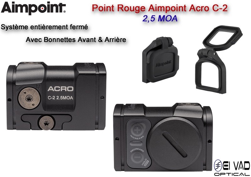 Point Rouge AIMPOINT ACRO C-2 - 2,5 MOA - avec Bonnettes