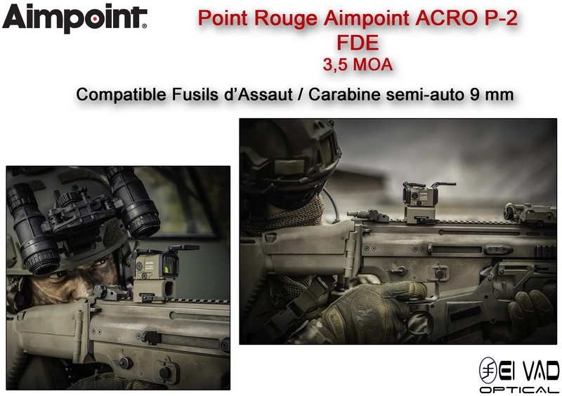 Point Rouge AIMPOINT ACRO P-2 - 3,5 MOA - Couleur FDE
