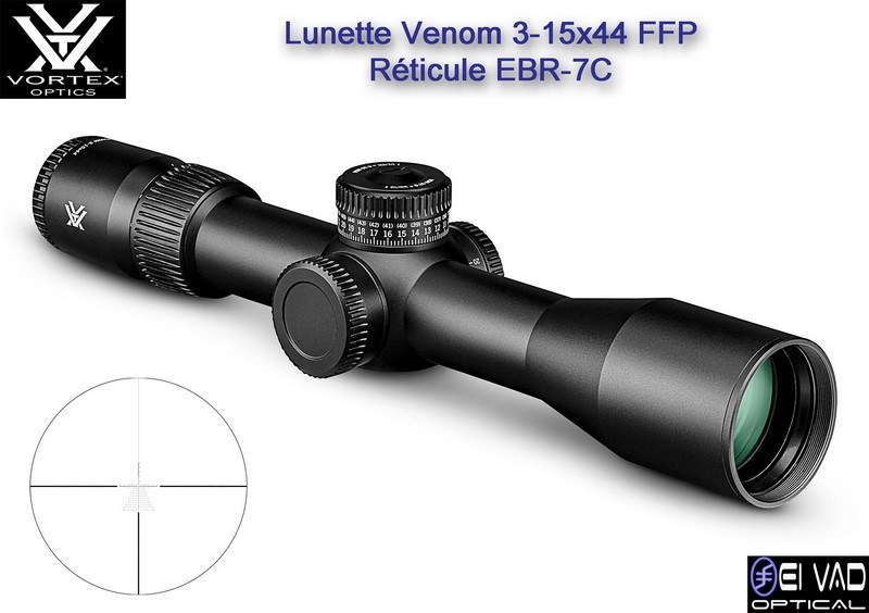 Lunette VORTEX Venom 3-15×44 FFP – Réticule EBR-7C Mrad