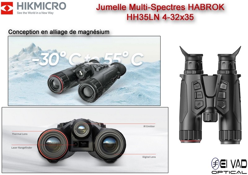 Jumelle HIKMICRO Multi-Spectres HABROK - HH35LN 4-32x35