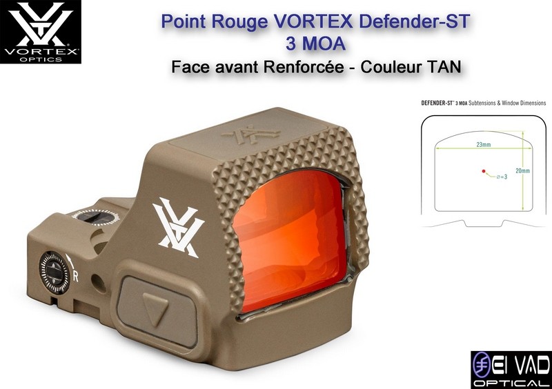 Point Rouge VORTEX Defender-ST - 3 MOA - Couleur TAN