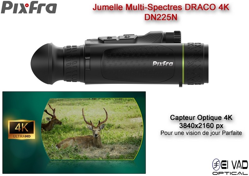 Jumelles thermiques multispectrales PIXFRA – Draco D225N 4k