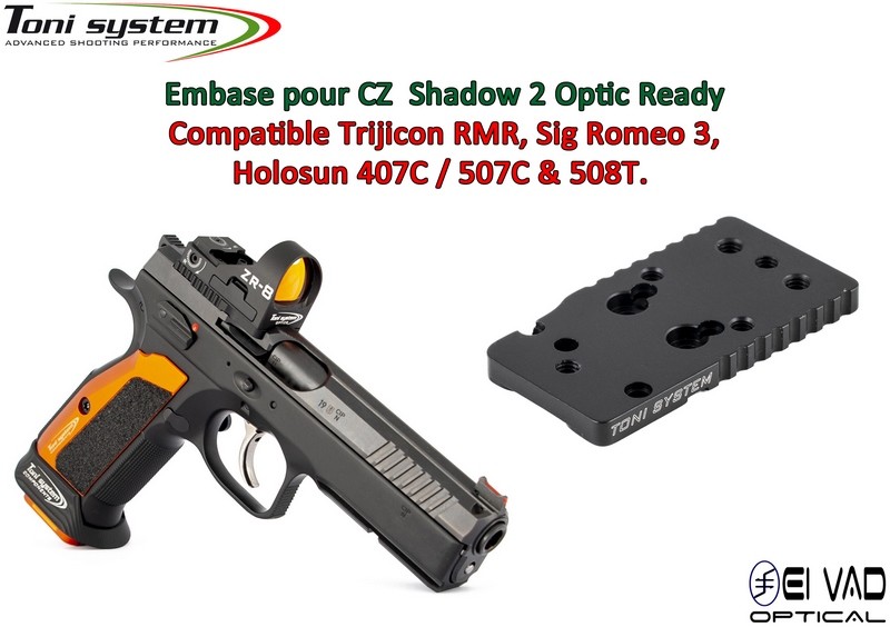 Embase TS pour CZ 75 Shadow 2 Optic Ready Version S - Compatible Trijicon RMR, Holosun 407C/507C