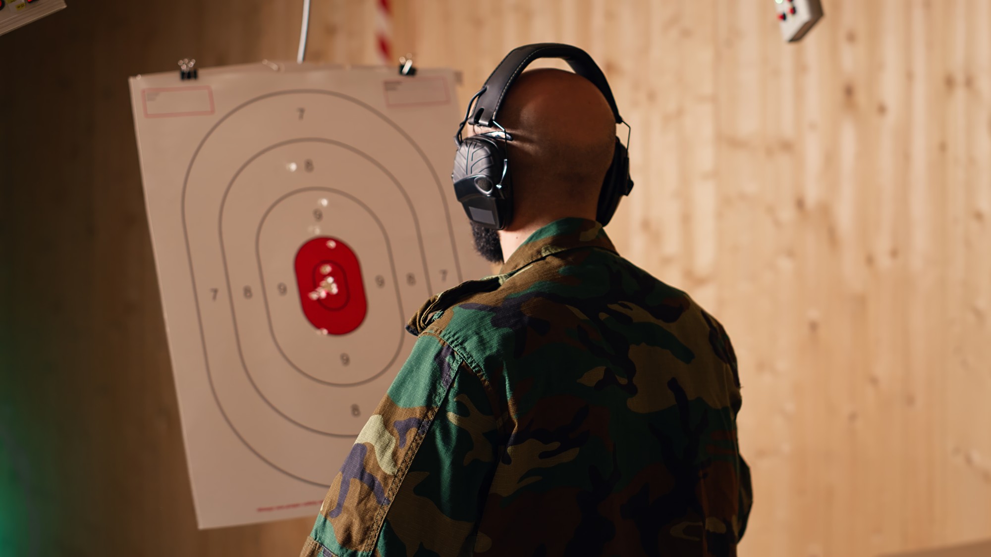 joyous-soldier-training-with-firearm-exults-after-accurately-hitting-bullseye