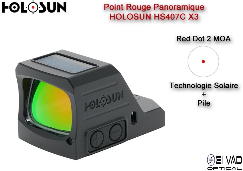Point Rouge Panoramique HOLOSUN HS407C X3 - 2 MOA sans embase