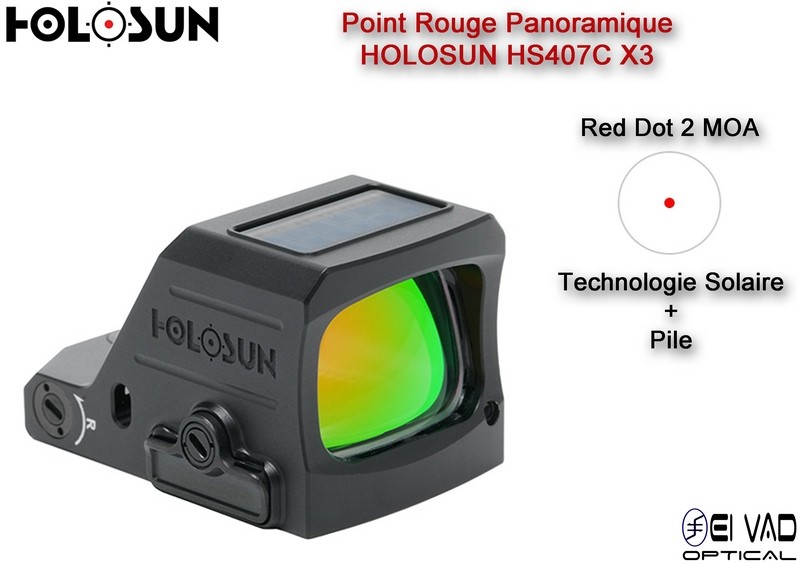 Point Rouge Panoramique HOLOSUN HS407C X3 - 2 MOA sans embase