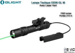 Lampe Tactique Olight ODIN GL M avec Laser Vert - Montage M-Lock