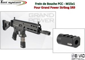 Frein de bouche TONI SYSTEM PCC Stribog SR9 Cal.9 mm - 15x1