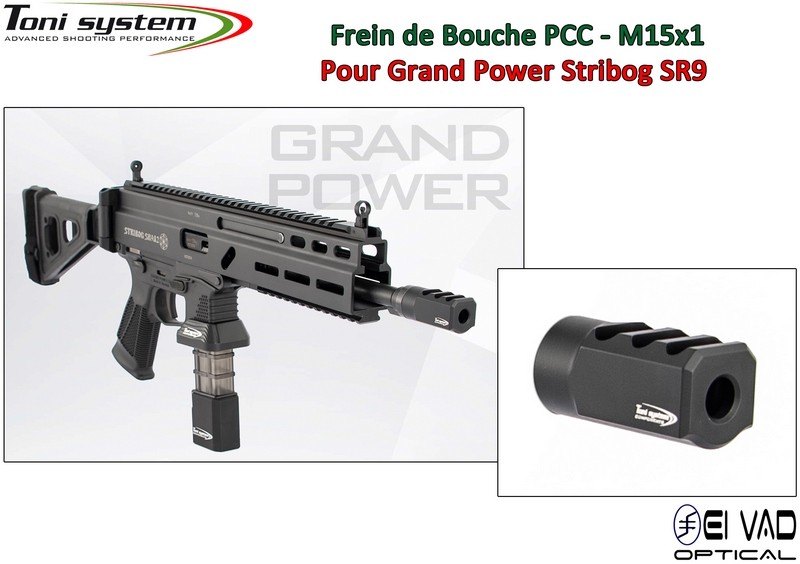 Frein de bouche TONI SYSTEM PCC Stribog SR9 Cal.9 mm - 15x1